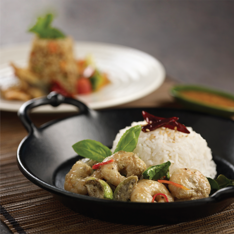 Green Curry Prawn with Rice